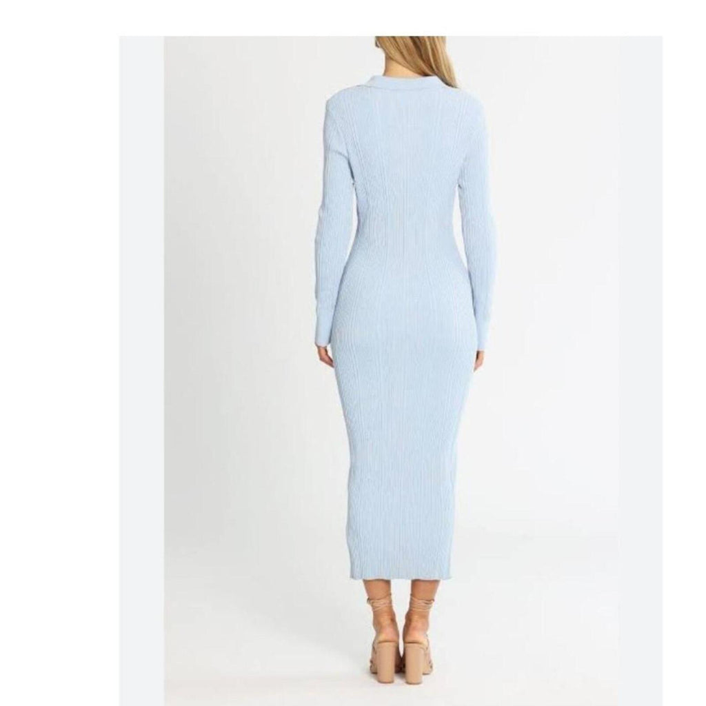 MinkPink Tori blue bodycon midi dress