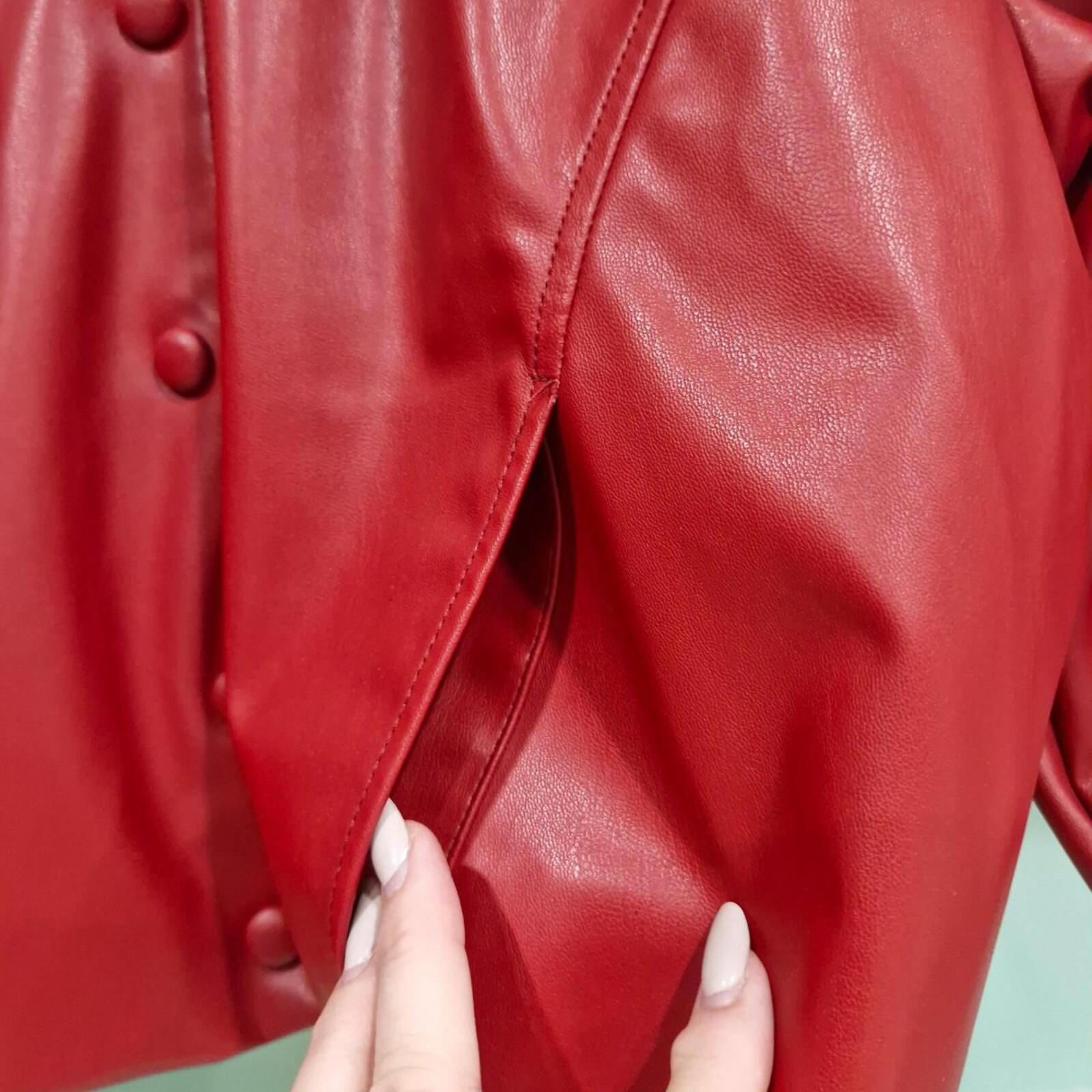 Zara red pleather jacket L