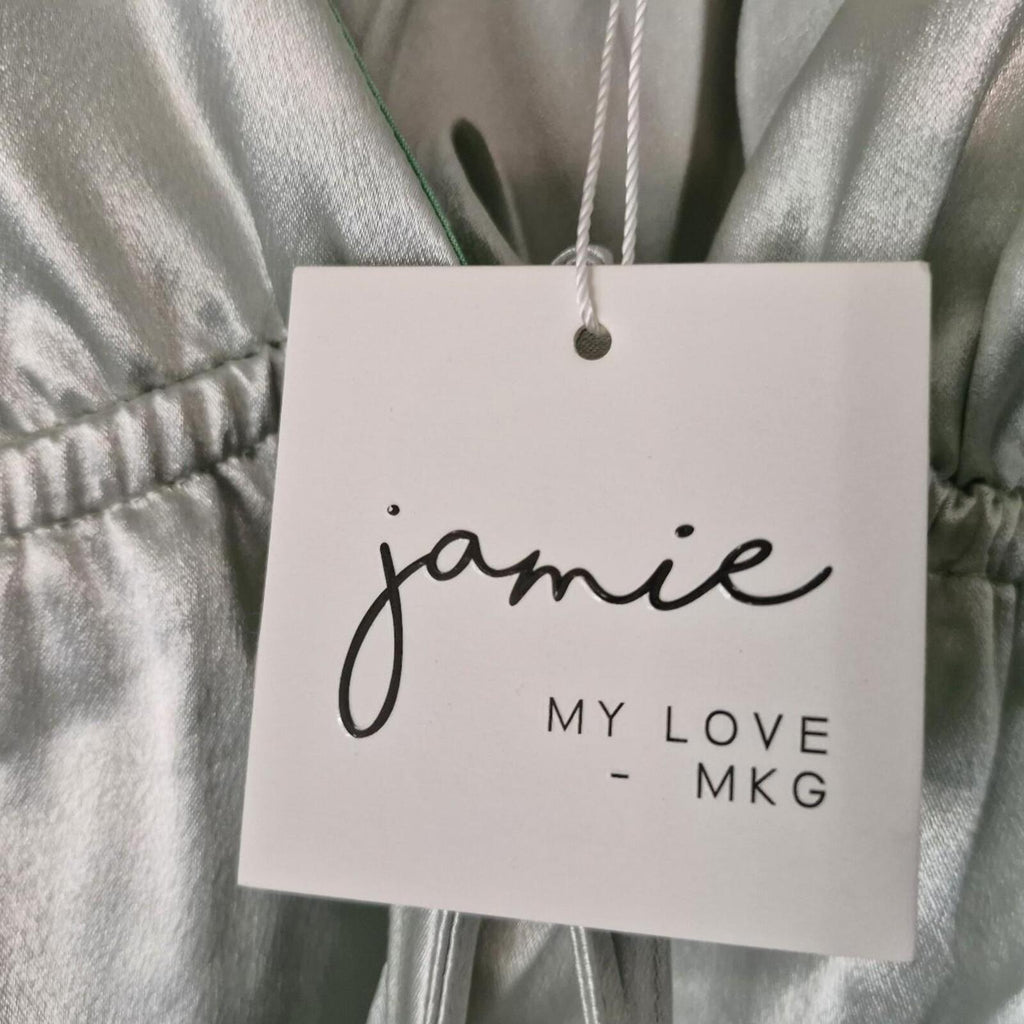 Jamie My Love Mint satin tie-up crop top XL