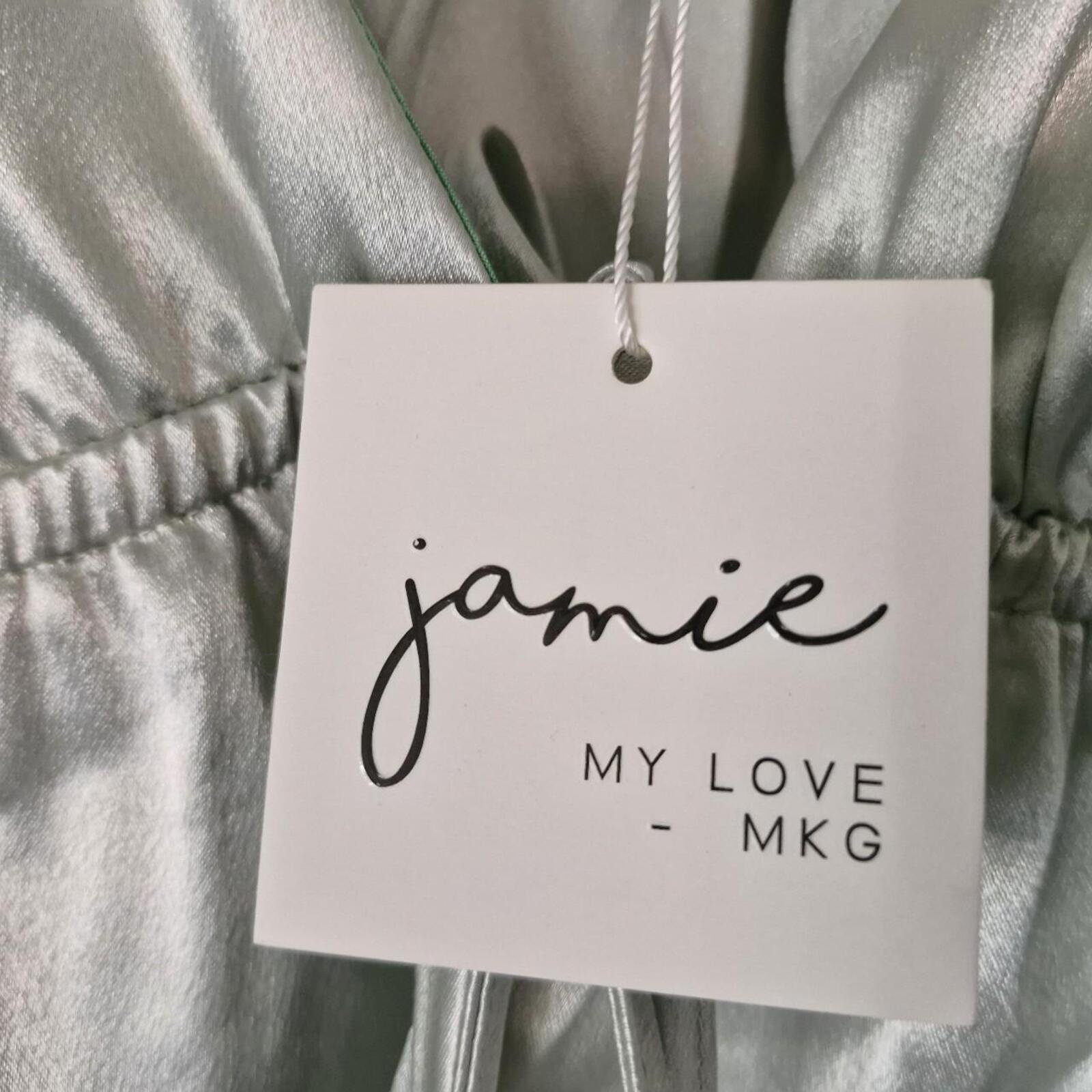 Jamie My Love Mint satin tie-up crop top XL