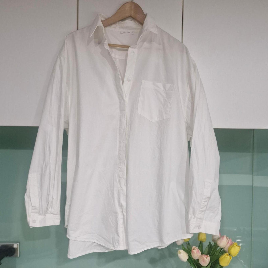 Charcoal Oversized Off  White Shirt