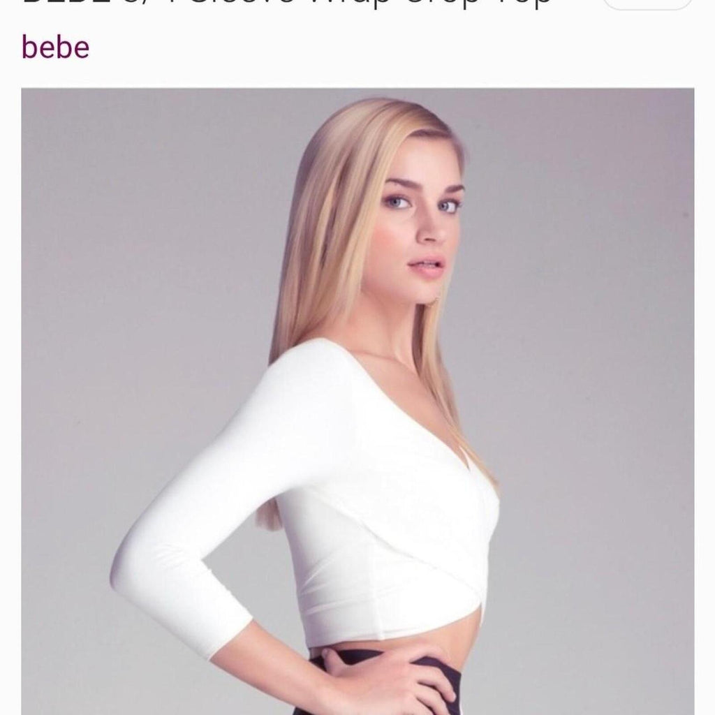 Bebe white wrap crop top