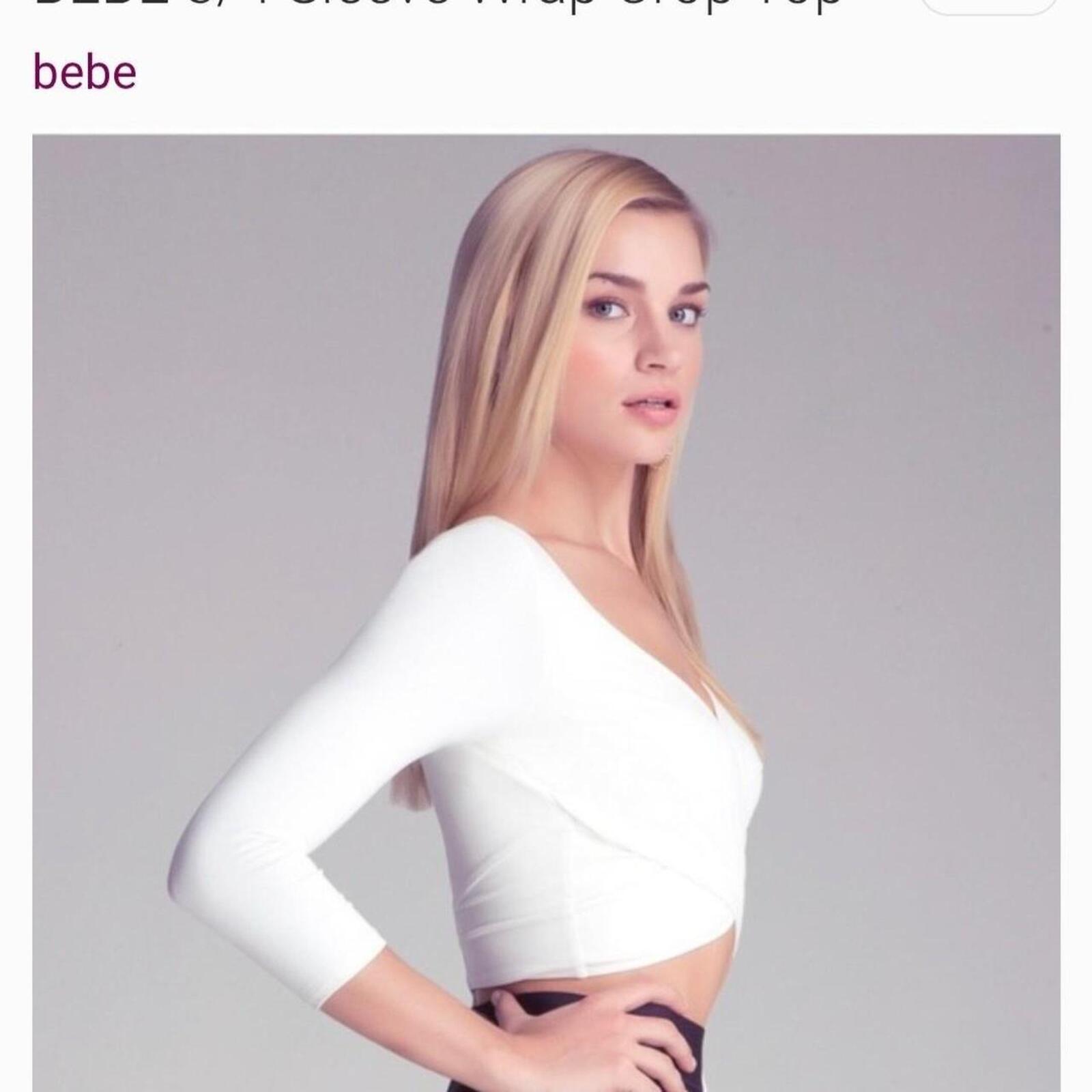 Bebe white wrap crop top