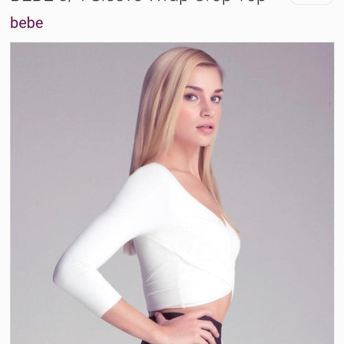 Bebe white wrap crop top