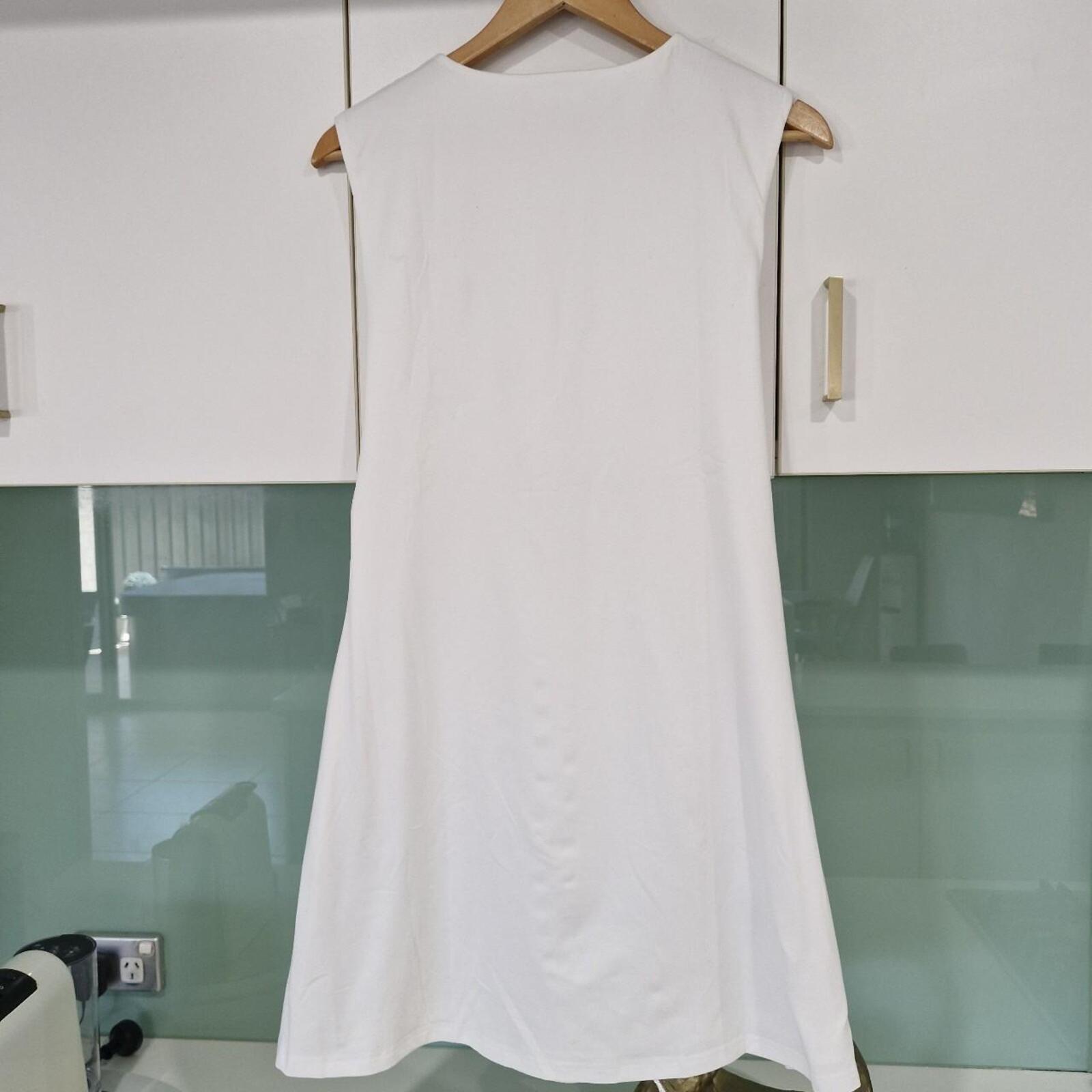 Charcoal White dress with twist belt detail 16