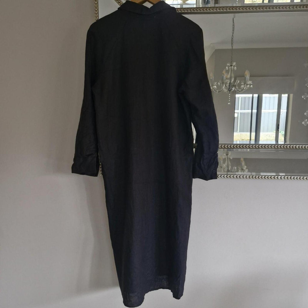 Decjuba Linen Shirt Dress With Pockets M