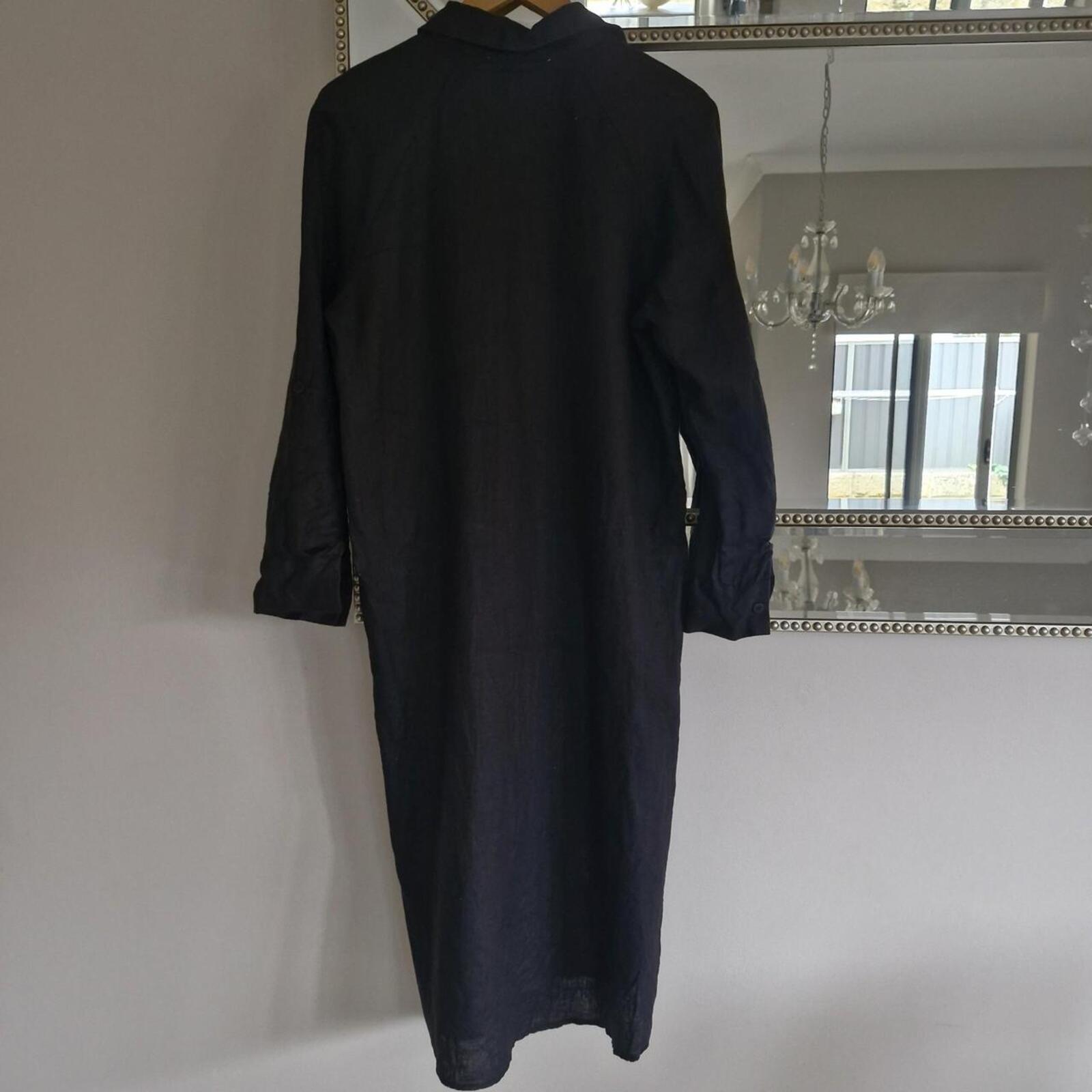 Decjuba Linen Shirt Dress With Pockets M