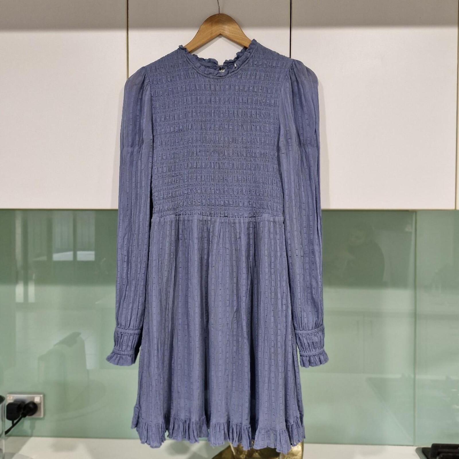 Forever New blue shirred dress