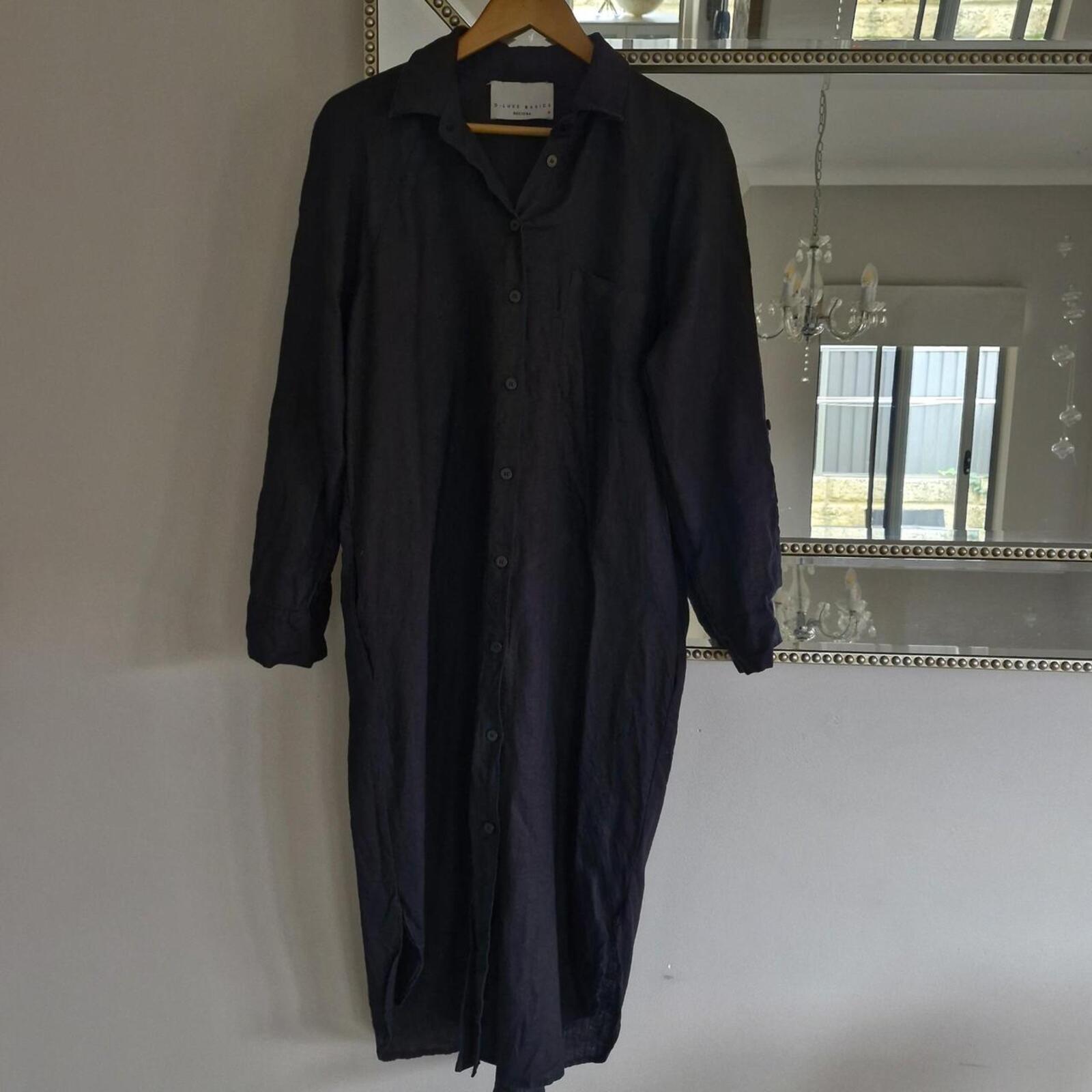Decjuba Linen Shirt Dress With Pockets M