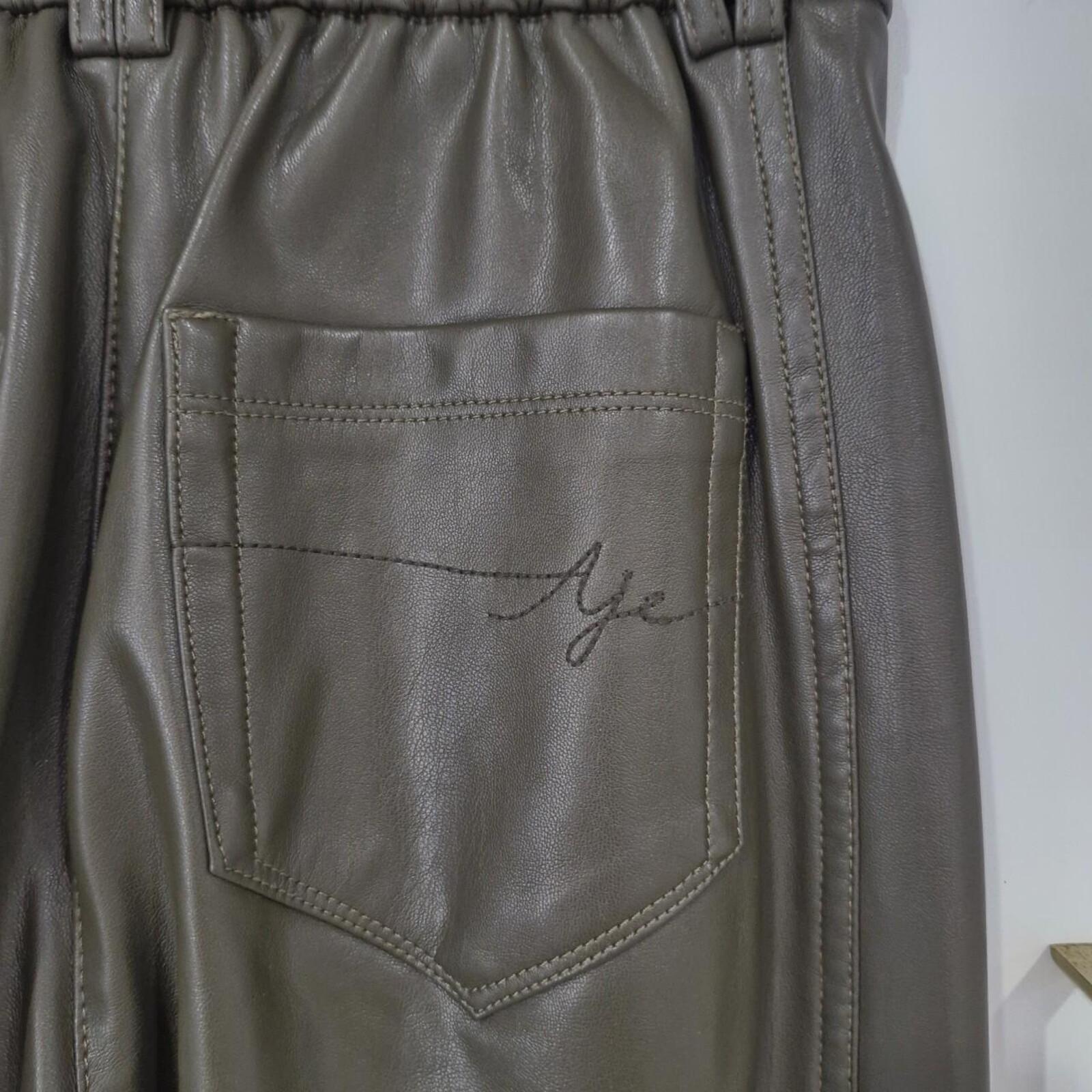 Khaki faux leather Aje pants 8