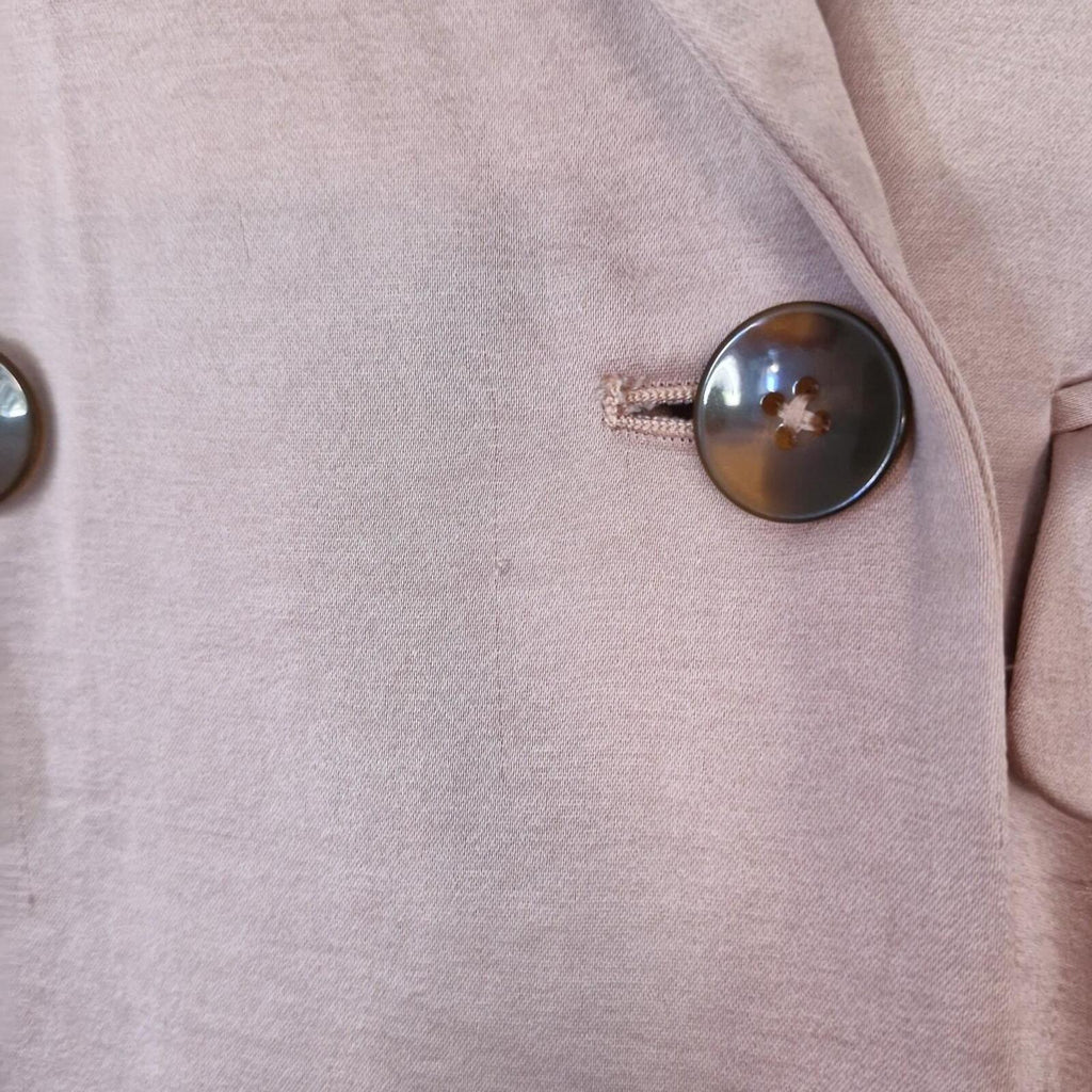 Witchery Pink Satin blazer with brown buttons 6
