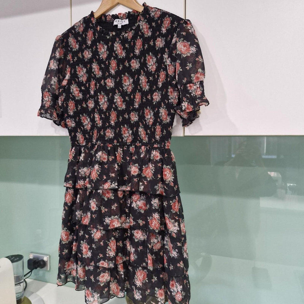 Her Fox The Label black floral mini dress