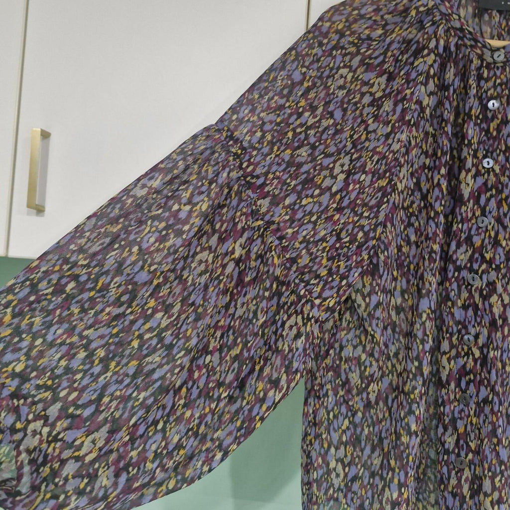 Decjuba purple and multi-coloured floral print blouse