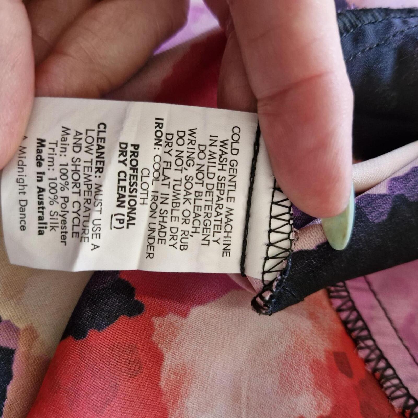 80s Alannah Hill purple and pink floral print dress with black silk collar and ruffle hem glam #floraldress