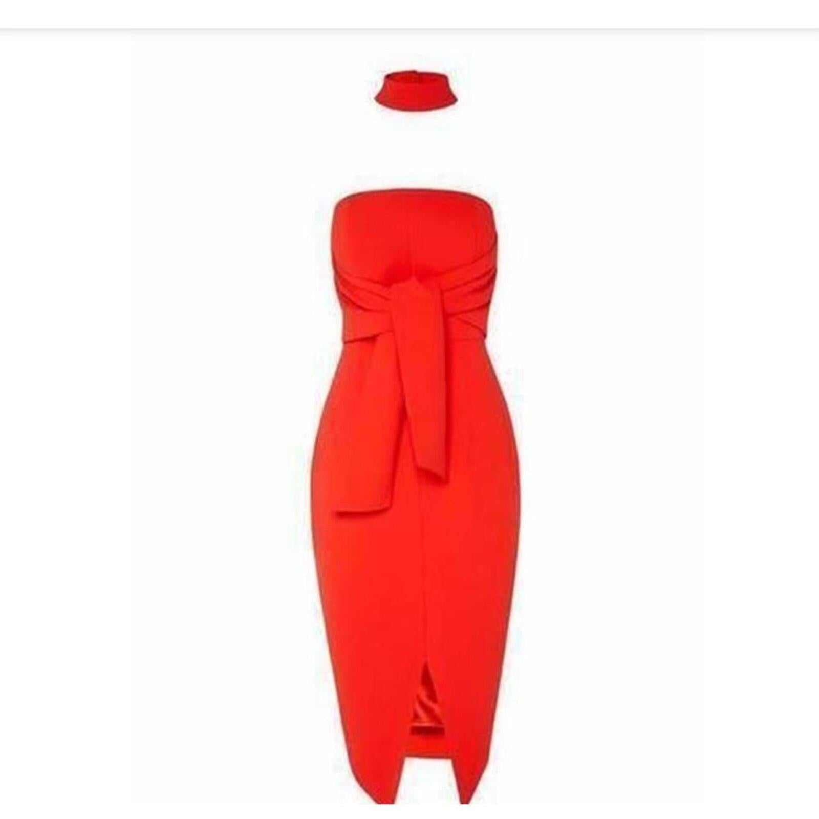 Sheike Midi Dress With Collar & Tied Waist