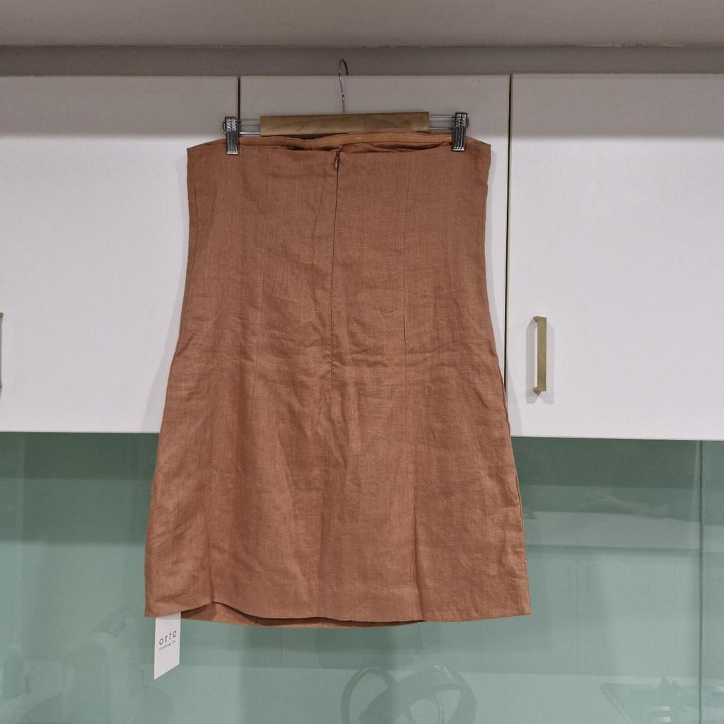 ORTC Lola strapless mini dress in tawny birch