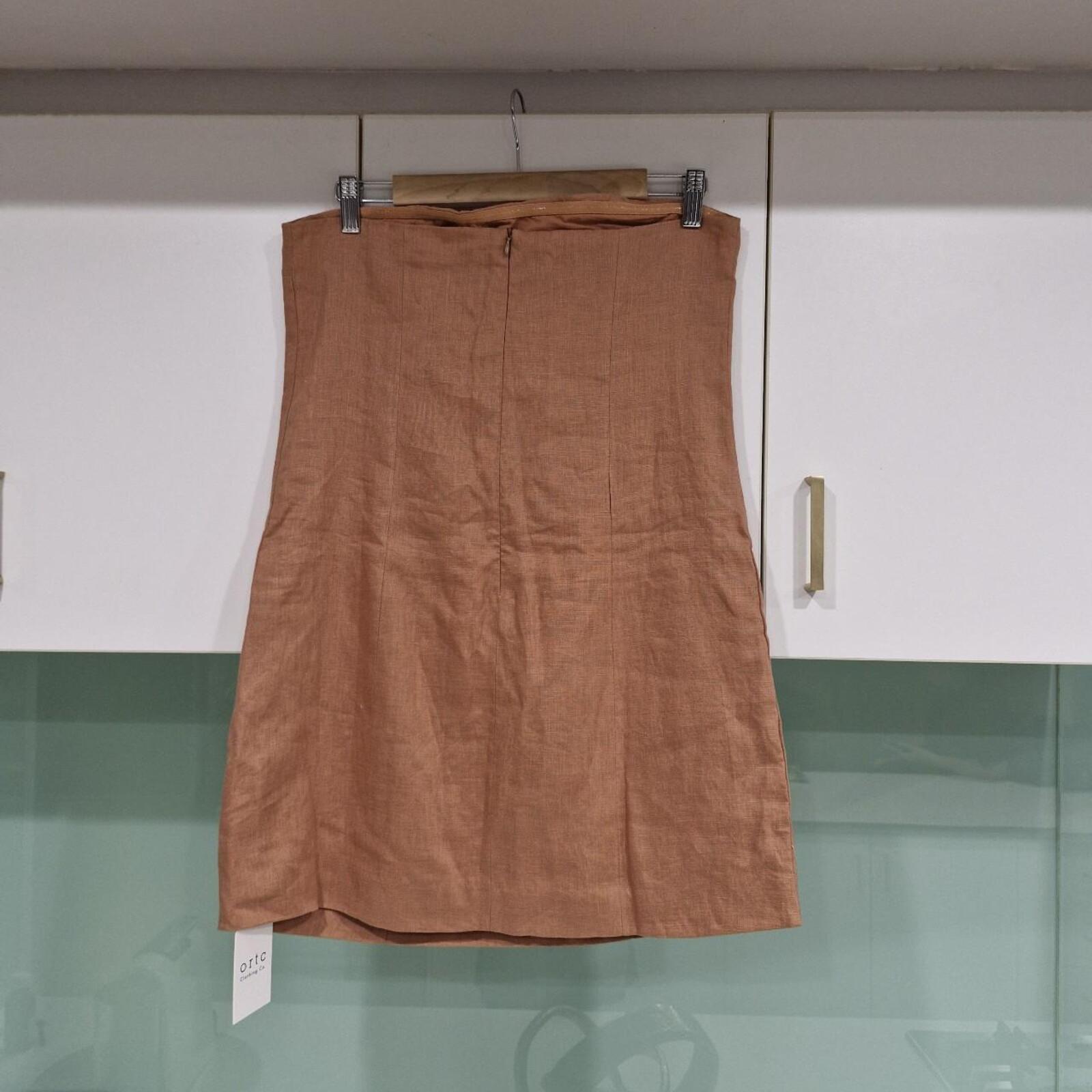 ORTC Lola strapless mini dress in tawny birch