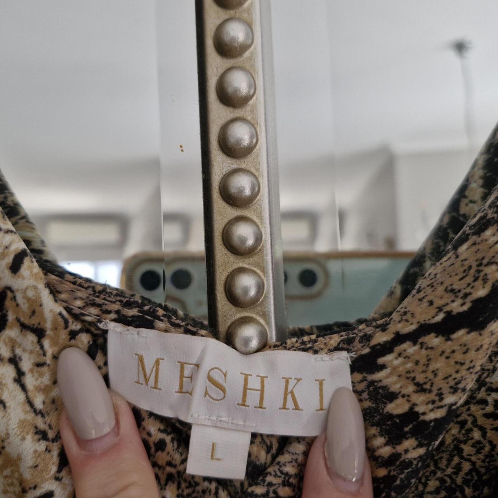 MESHKI Snakeskin Print Maxi Dress