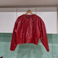 Zara red pleather jacket L