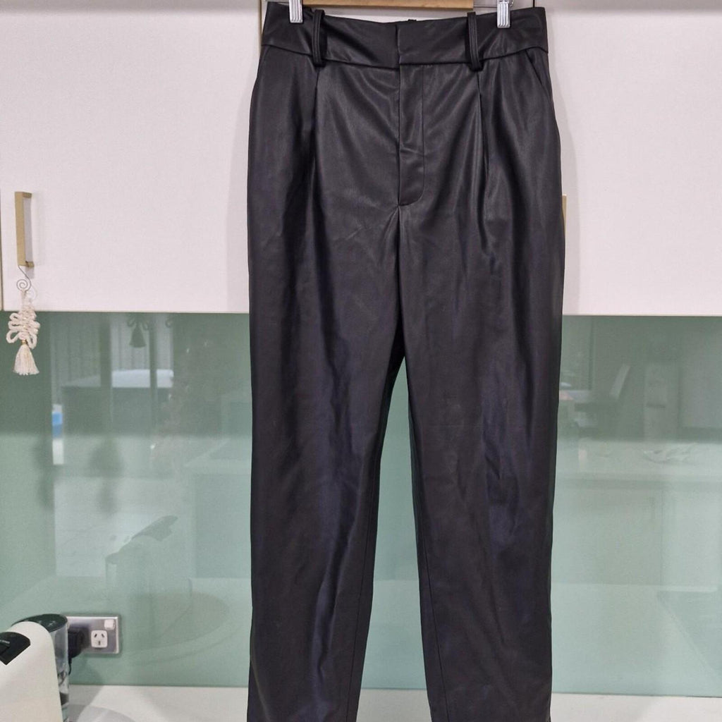 Black Zara pleather trousers