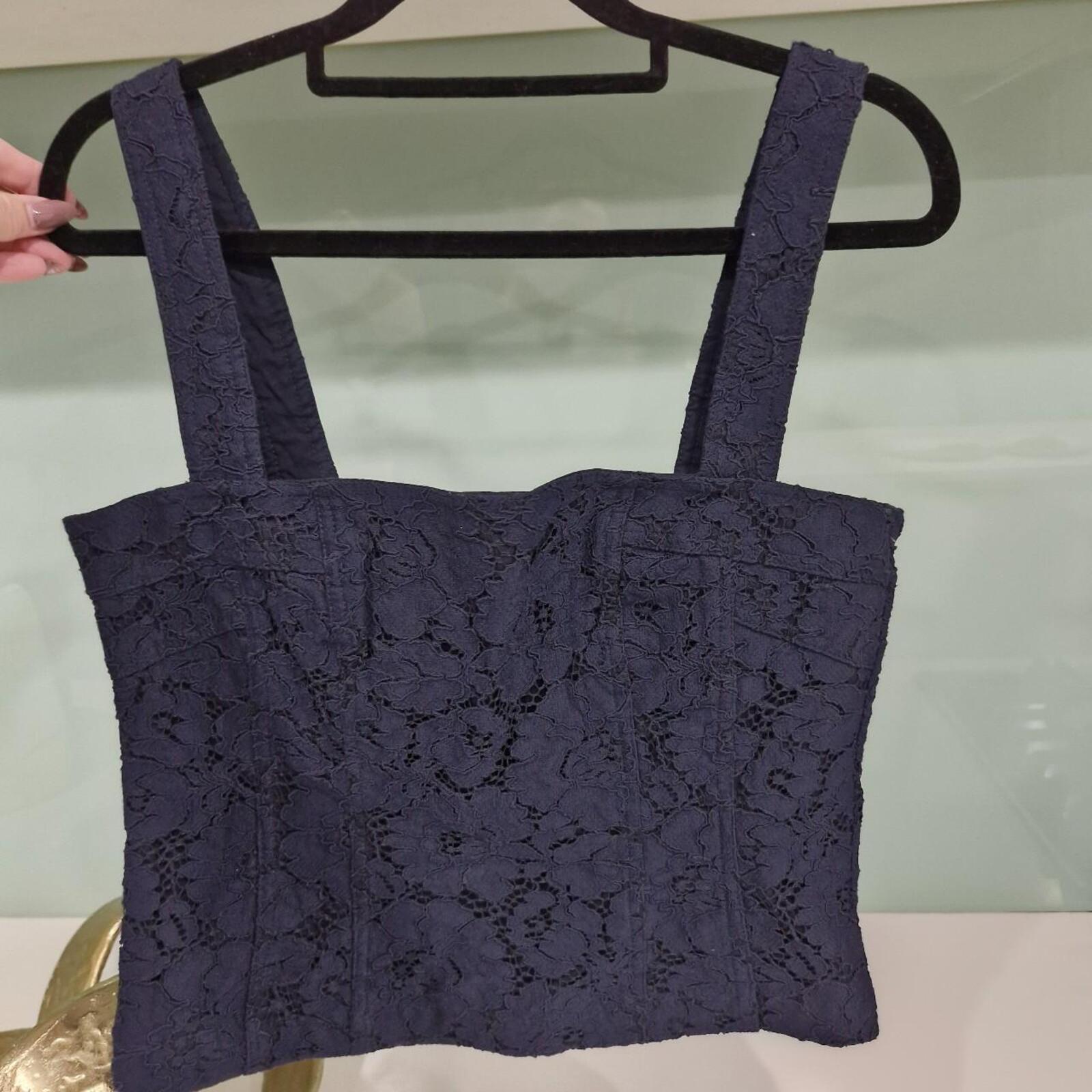 Alannah Hill Navy blue lace corset top #corsettop