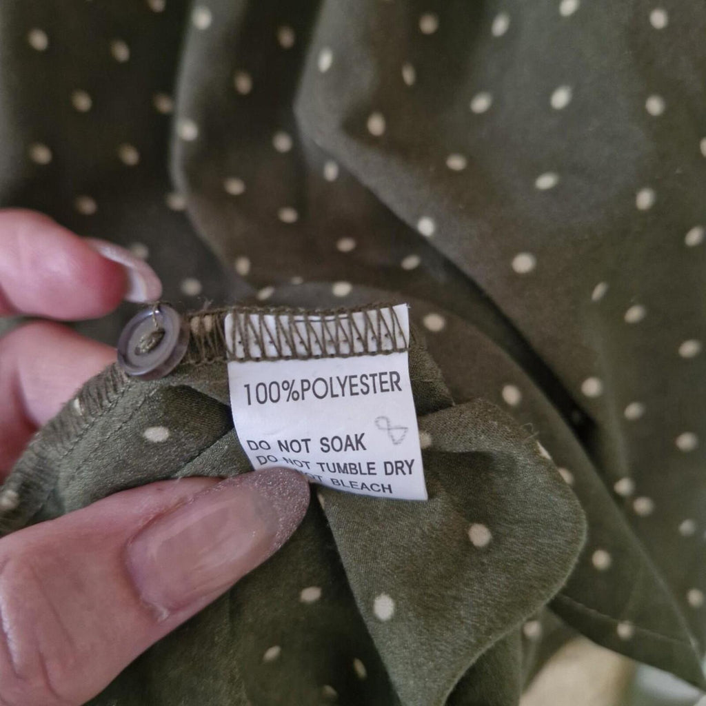 Feather + Noise khaki polka dot dress