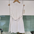 Charcoal White dress with twist belt detail 16