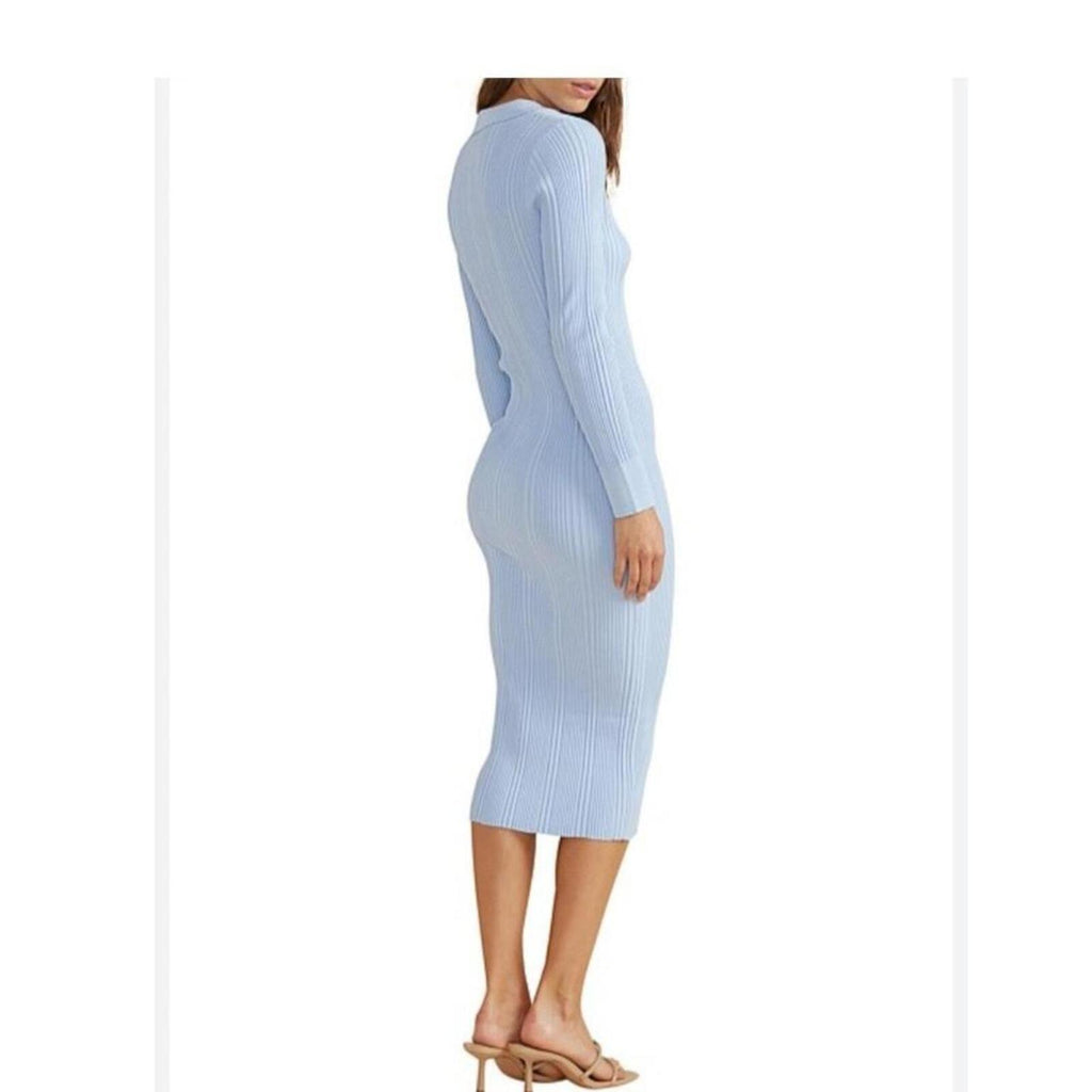 MinkPink Tori blue bodycon midi dress