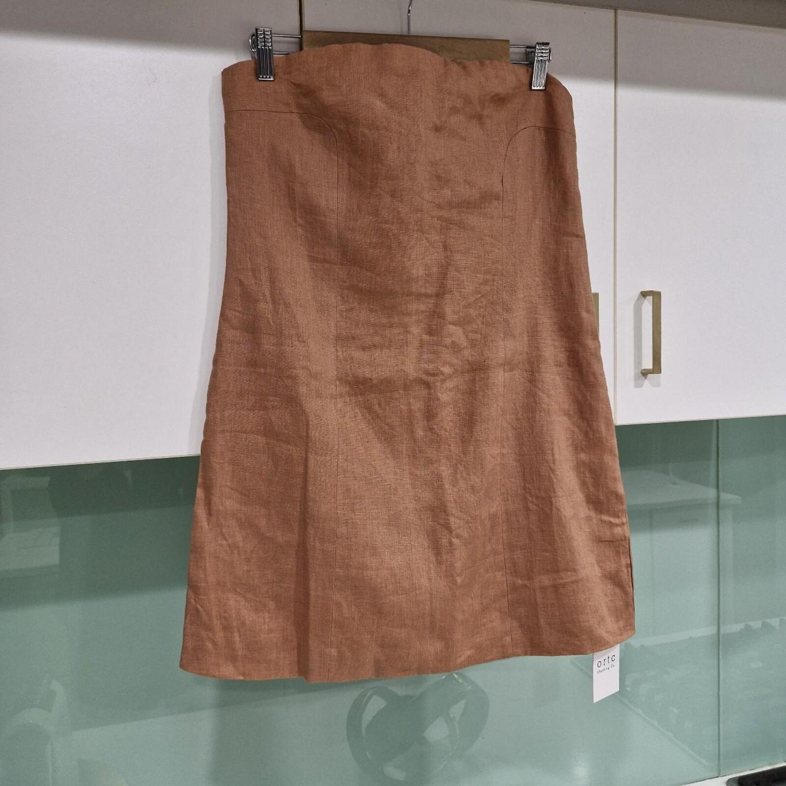 ORTC Lola strapless mini dress in tawny birch