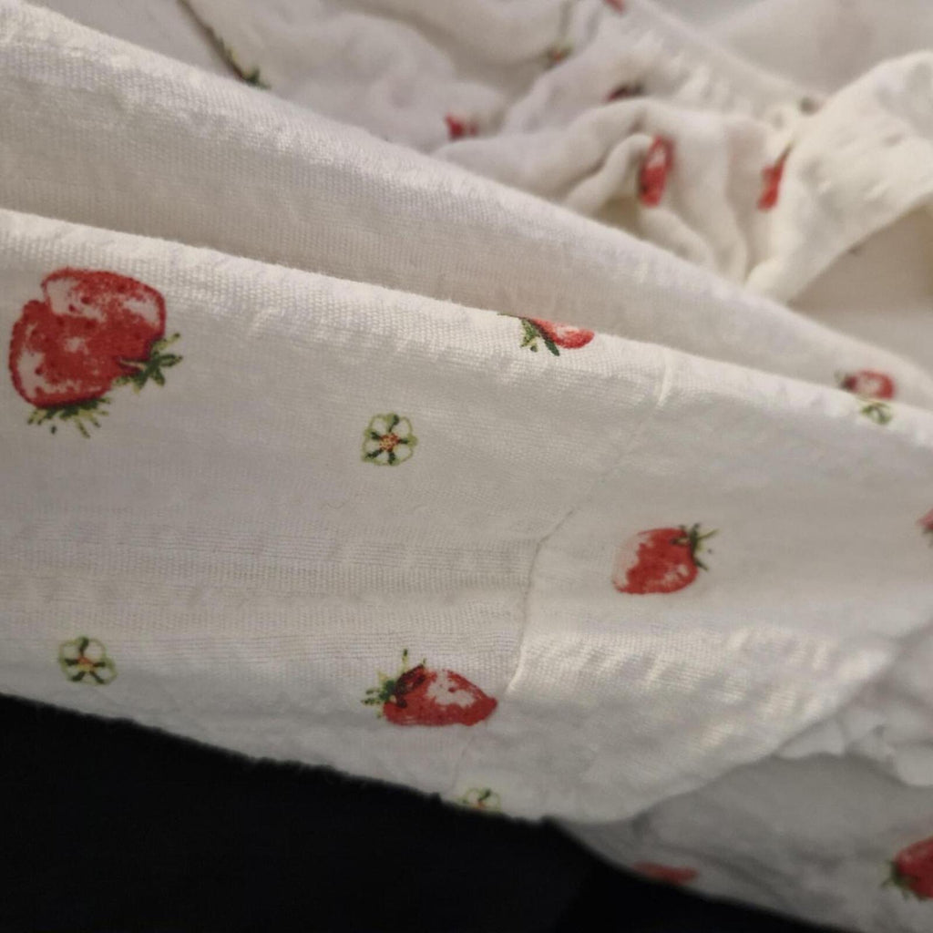 YAS Wrap Ruffle Dress With Strawberriy Print