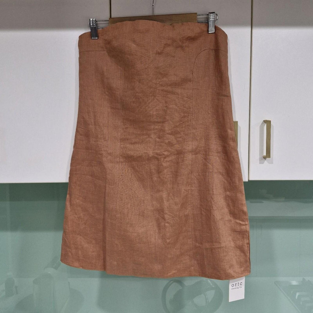 ORTC Lola strapless mini dress in tawny birch