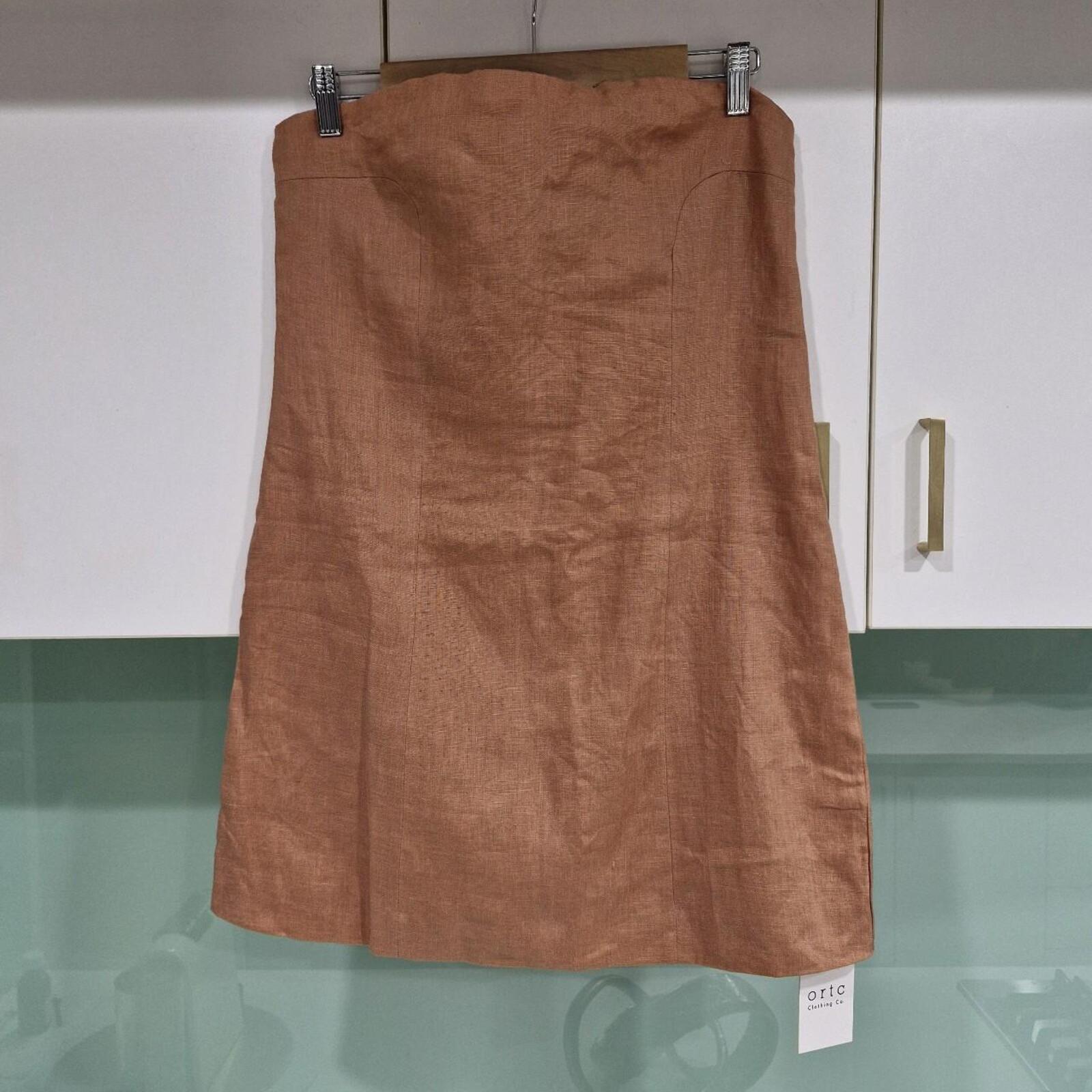ORTC Lola strapless mini dress in tawny birch