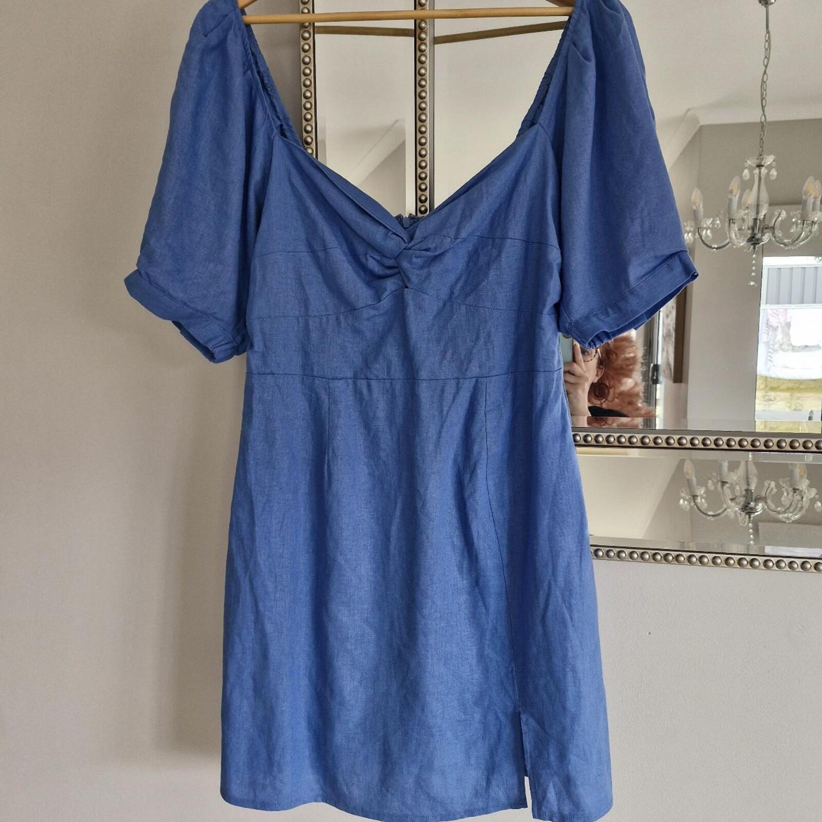 Miss Shop Casablanca blue cotton dress