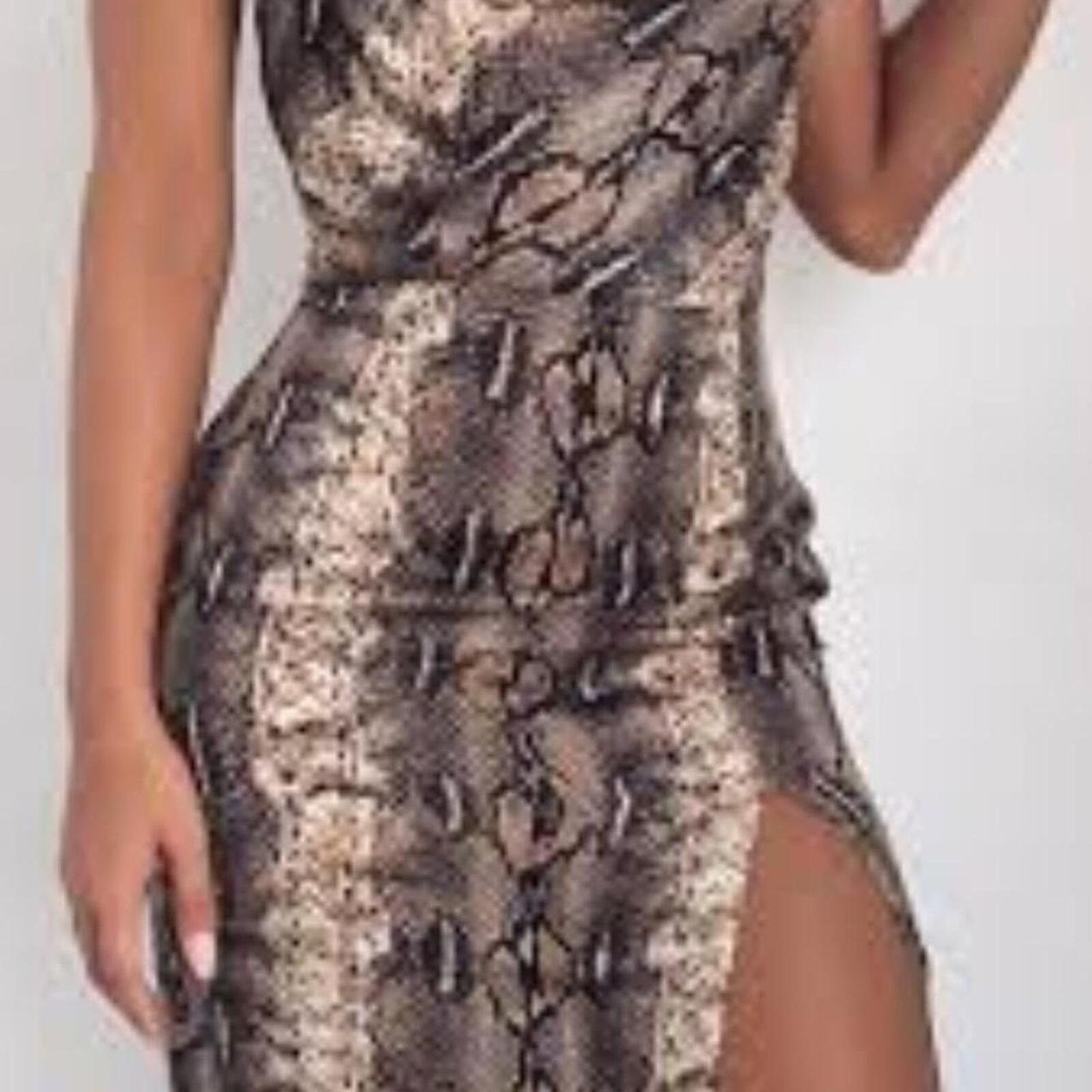 MESHKI Snakeskin Print Maxi Dress