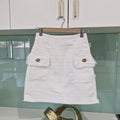 Sheike white mini skirt with pockets