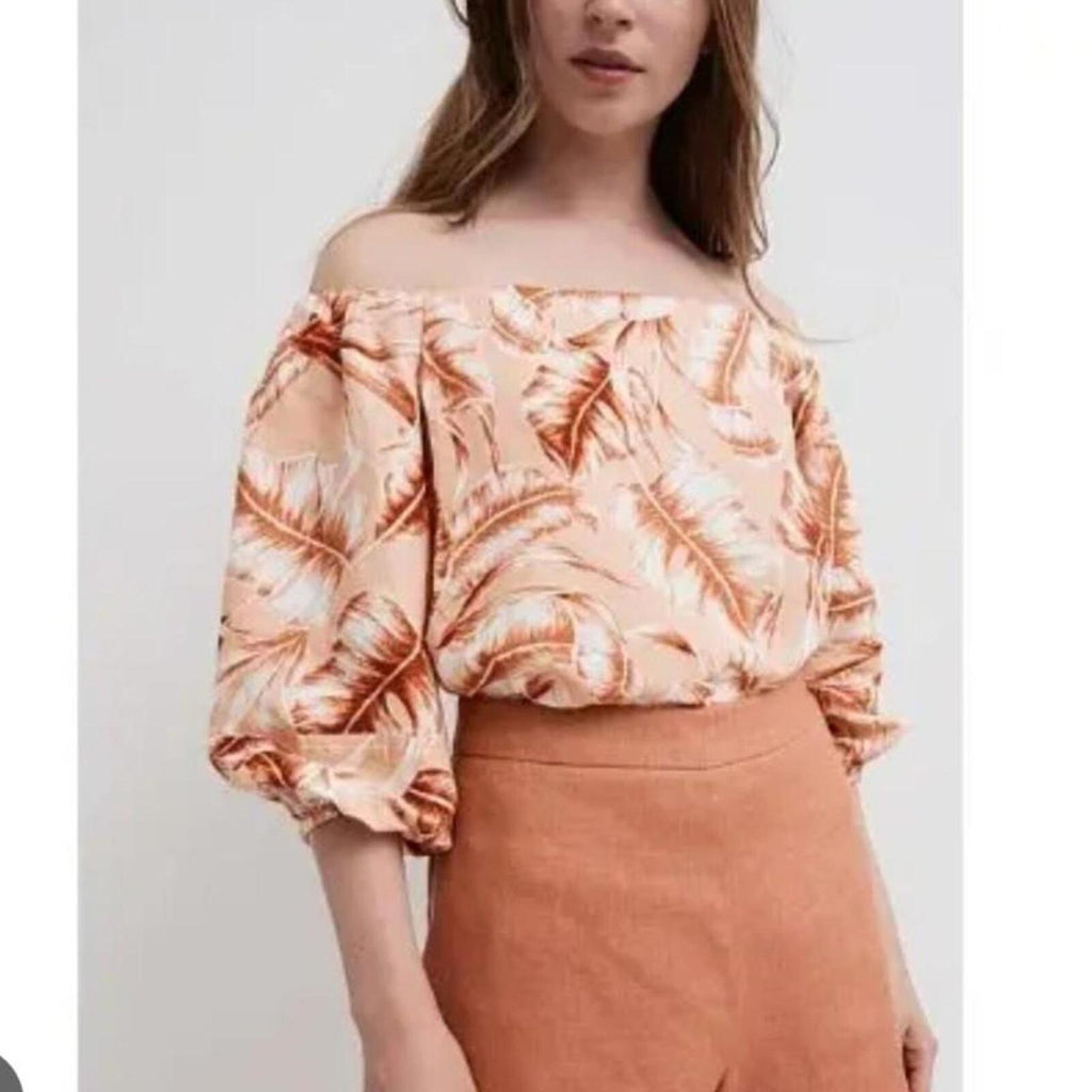 Witchery peach off the shoulder blouse