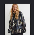 H&M Astract Swirl Long Sleeve Oversized Blouse