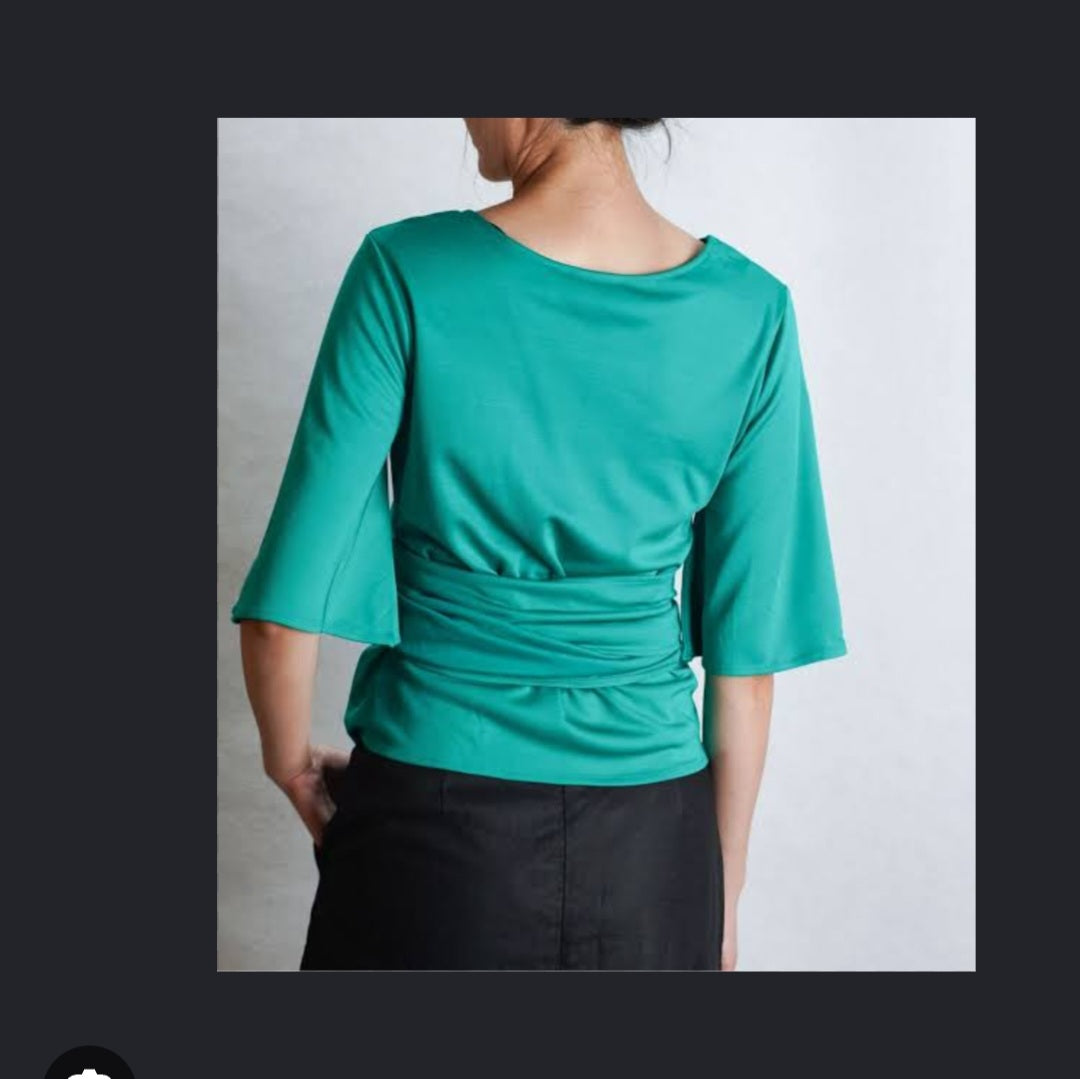 Witchery Wrap Green Top L
