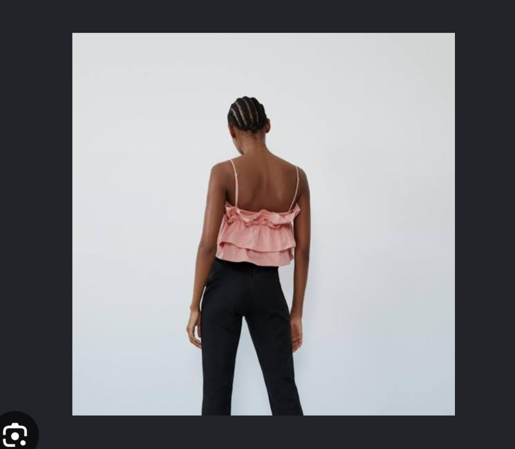 Zara Voluminous Taffeta Crop Top  XS