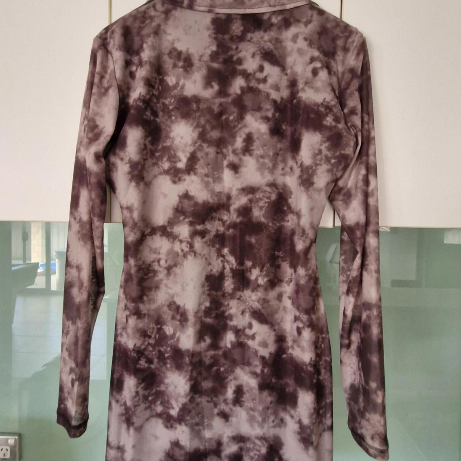 Motel Rocks purple tie dye shirt dress