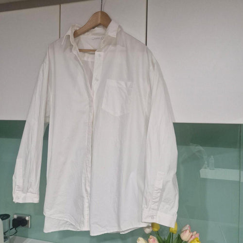 Charcoal Oversized Off  White Shirt