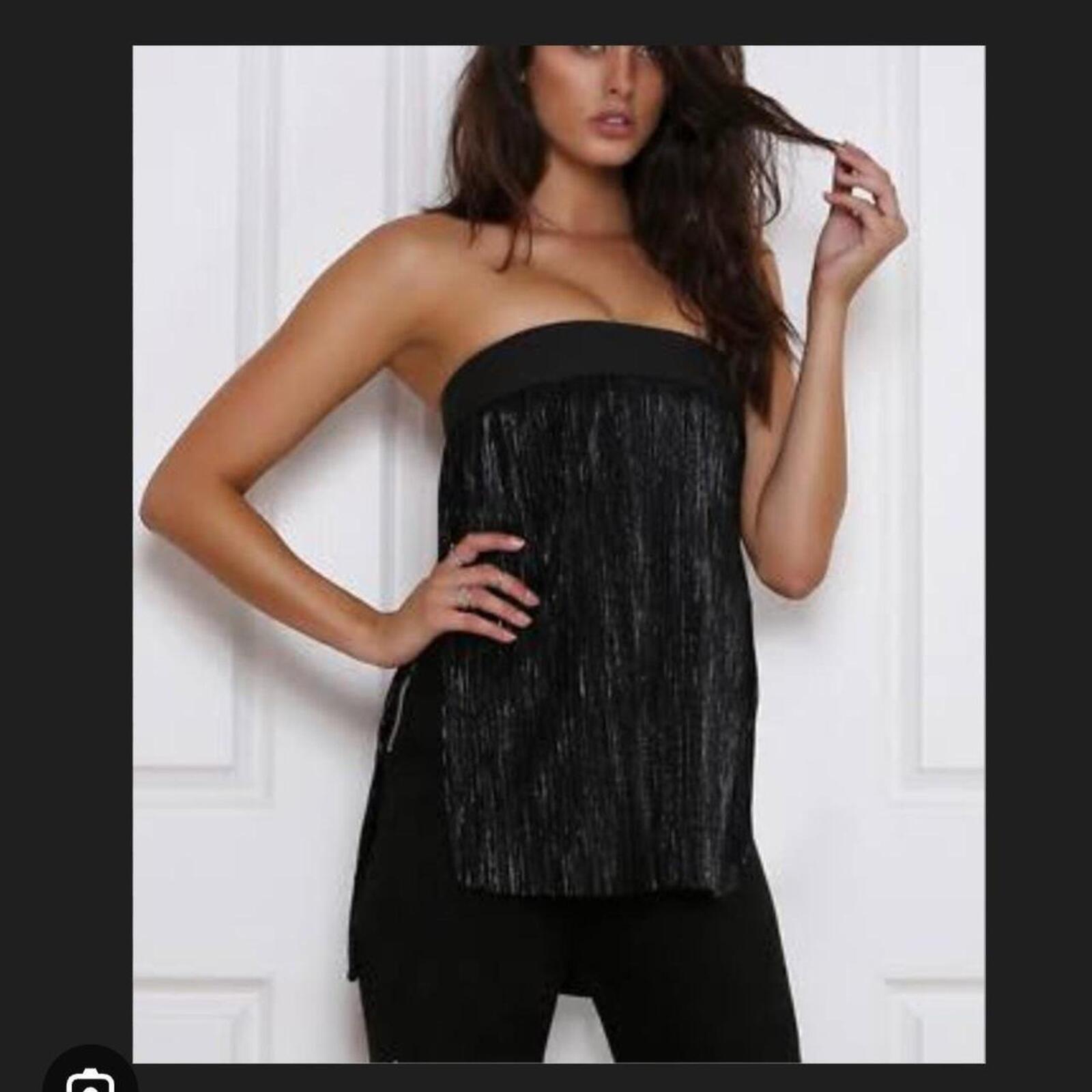 Runaway The Label black strapless tunic top with bandeau