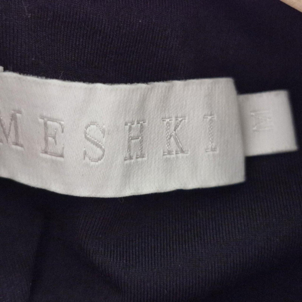 Meshki black long sleeve crop top with silver zip detail