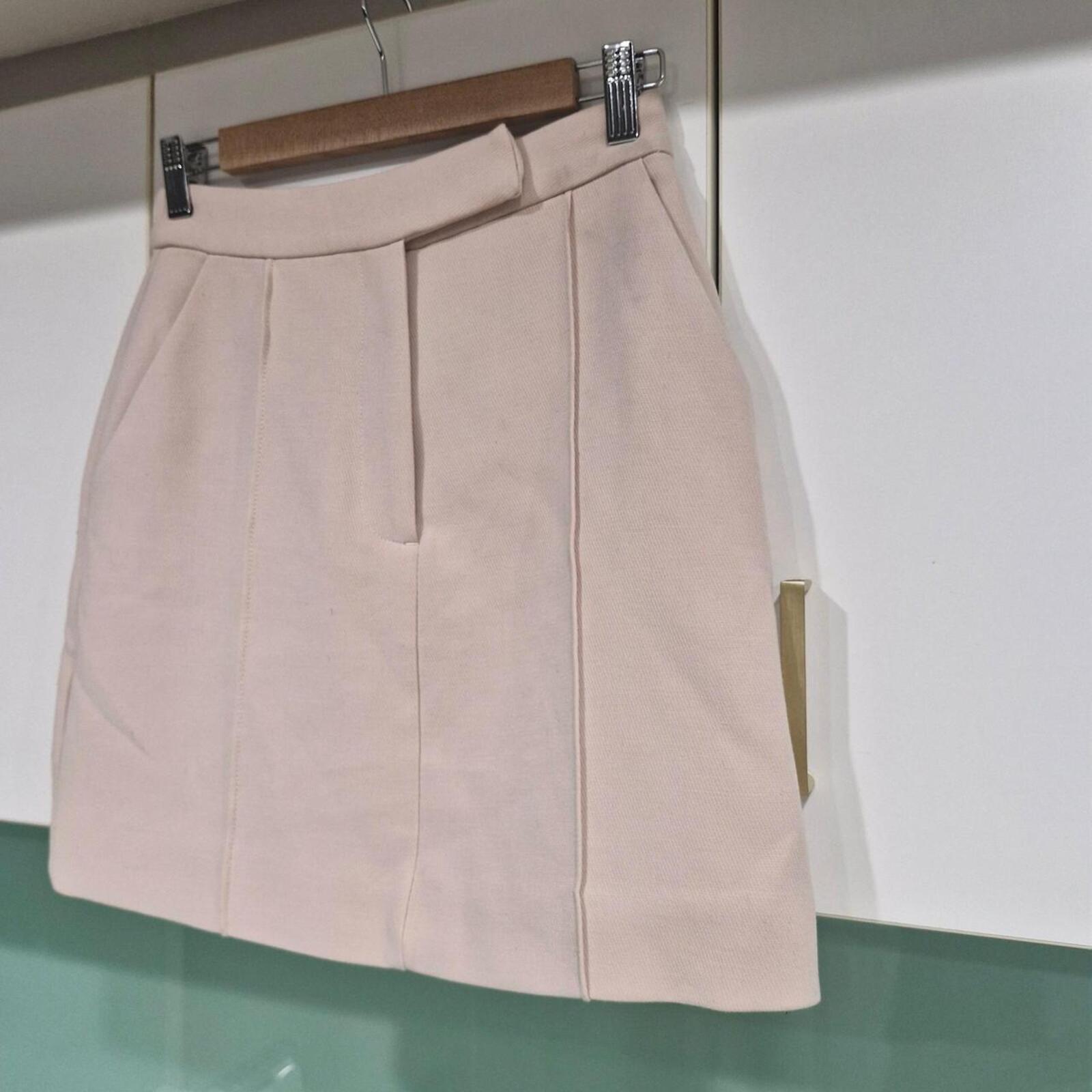 Forever New Beige wool blend mini skirt 6