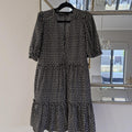 Decjuba Black & White Geometric Ruffle Dress