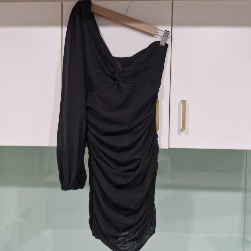 That’s So Fetch black one shoulder mini dress
