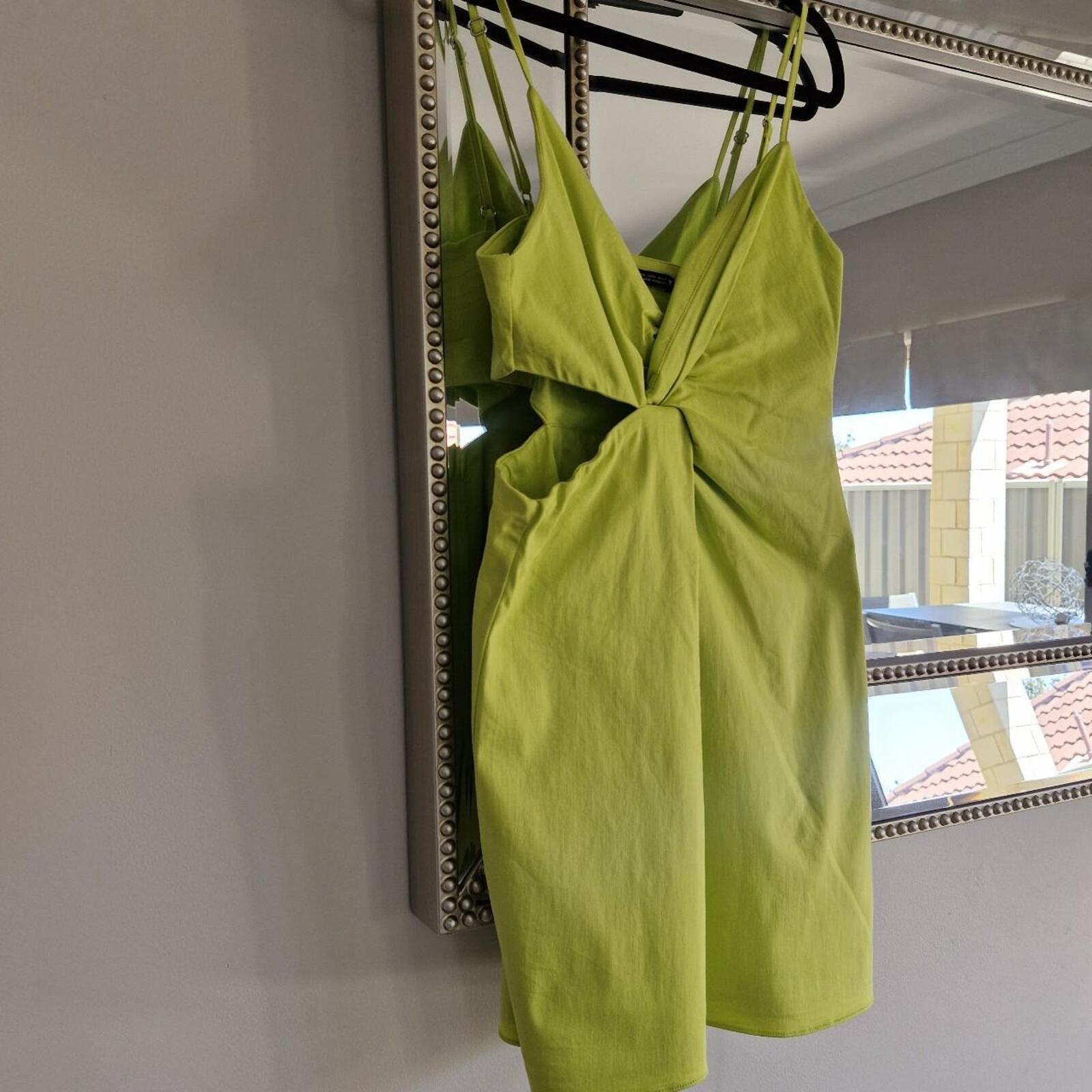 Zara Cutout Lime Dress