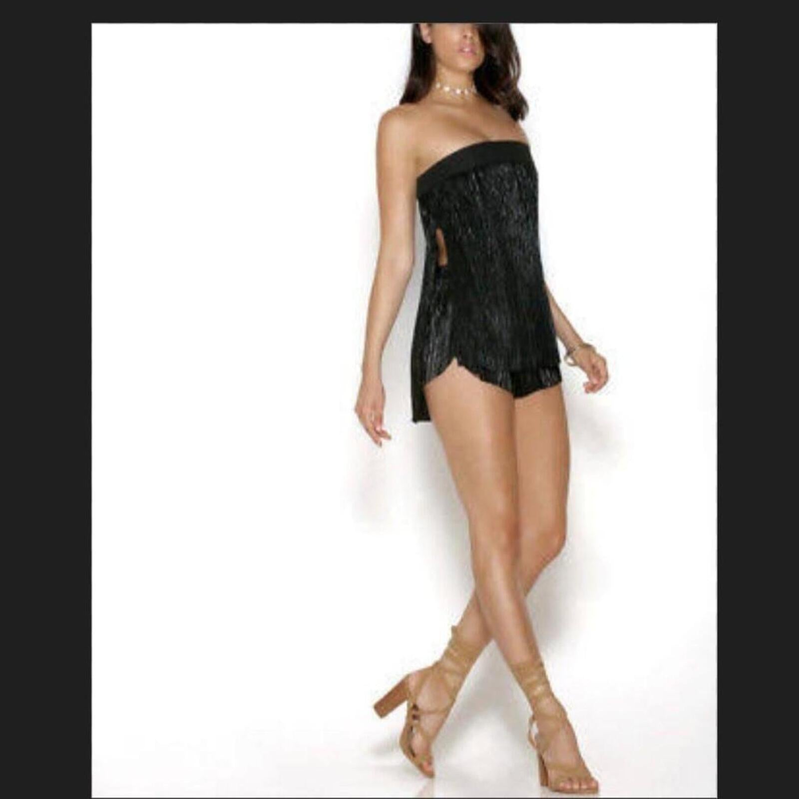 Runaway The Label black strapless tunic top with bandeau