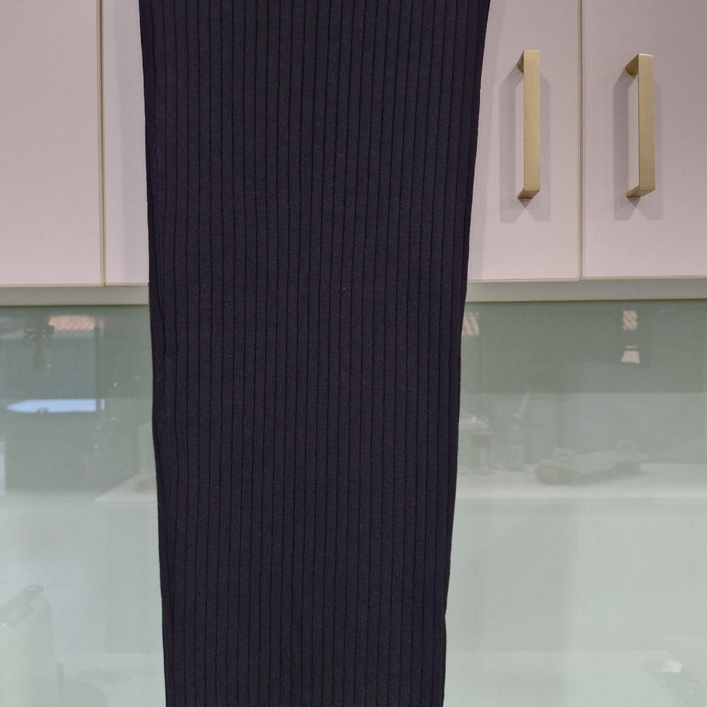 HENNE black maxi ribbed skirt