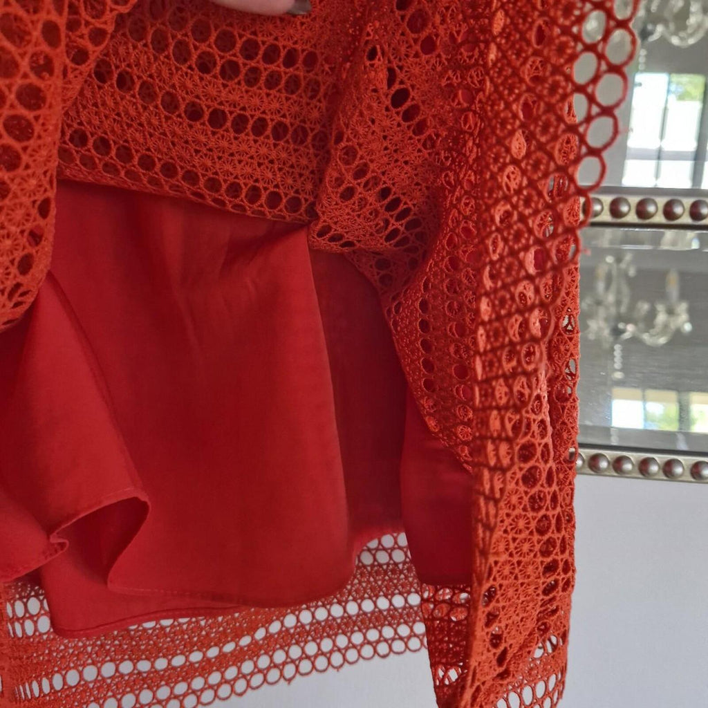 Witchery Red off the shoulder lace dress with belt 12